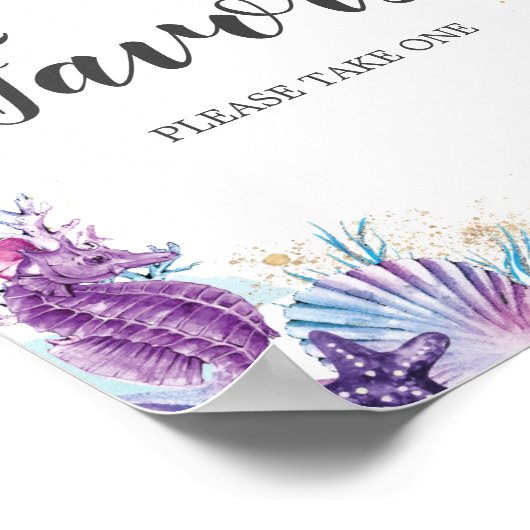 Onder het Zee Paarse roze zeemeerburen Poster (Hoek)