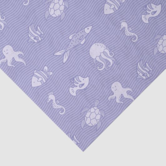 Onder het Zee Paarse schepselen Tissuepapier (Detail)