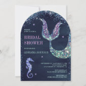 Onder het Zee Paarse Zeemeermin Navy Vrijgezellenf Kaart (Voorkant)