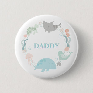 Onder het Zee papa Ronde Button 5,7 Cm