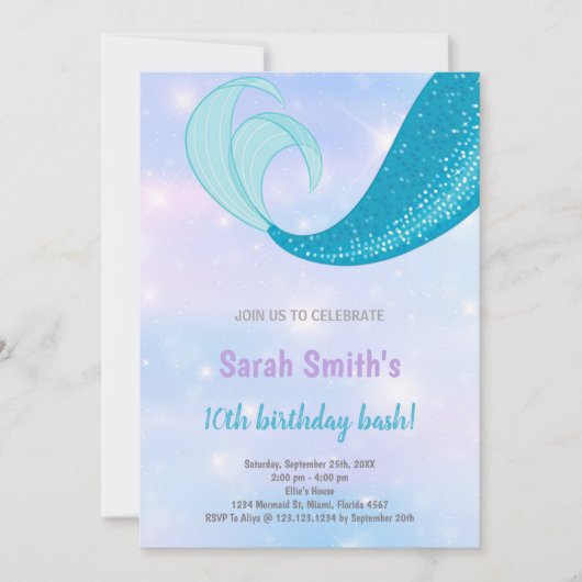 Onder het Zee Partij voor Tween Girls Kaart (Voorkant)