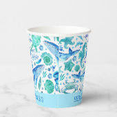 Onder het Zee Partij Waterverf Whale, Seahorse, Papieren Bekers (Rechts)