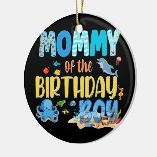 Onder het Zee Party Birthday Fish Aquarium Keramisch Ornament (Links)