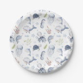 Onder het zee party decor, Ocean Animals Papieren Bordje (Voorkant)