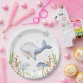 Onder het Zee Party Decor, Whale Birthday Papieren Bordje (Feest)
