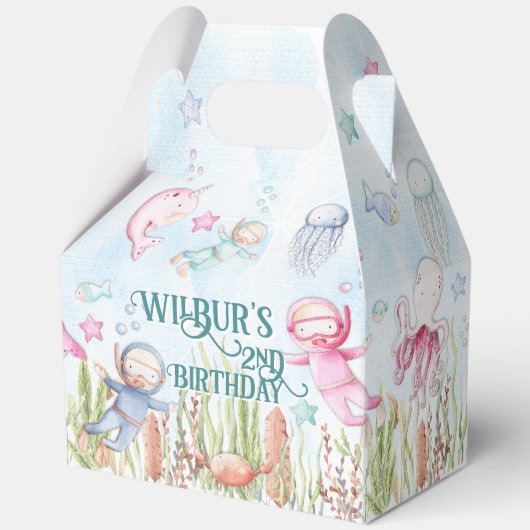 Onder het Zee Party Favoriet Box 🐠 Custom Gift Bo Bedankdoosjes (Voorkant)