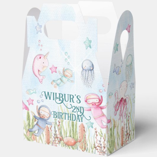 Onder het Zee Party Favoriet Box 🐠 Custom Gift Bo Bedankdoosjes (Open)