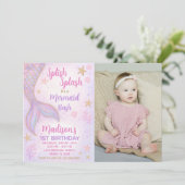 Onder het Zee Party Nodig voor Meisjes uit met fot Kaart (Staand voorkant)