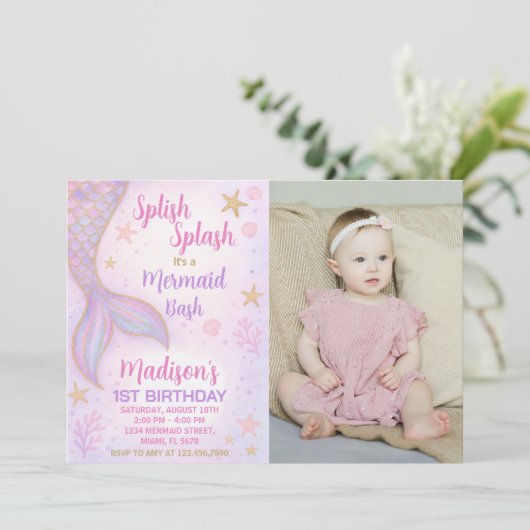 Onder het Zee Party Nodig voor Meisjes uit met fot Kaart (Staand voorkant)