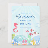 Onder het Zee Party, Ocean Animals Verjaardag Kaart (Voorkant)