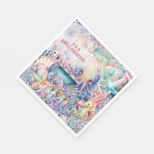 Onder het zee party servetten (Hoek)