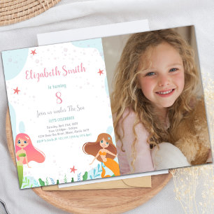 Onder het Zee Party Theme voor meisjes Kaart
