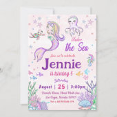 Onder het Zee Party Zeemeermin Verjaardagsfeest Kaart (Voorkant)