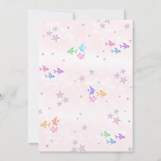Onder het Zee Party Zeemeermin Verjaardagsfeest Kaart (Achterkant)