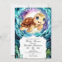 Onder het Zee Pastel Turtle Baby shower
