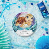 Onder het Zee Pastel Turtle Baby shower Papieren Bordje (Feest)