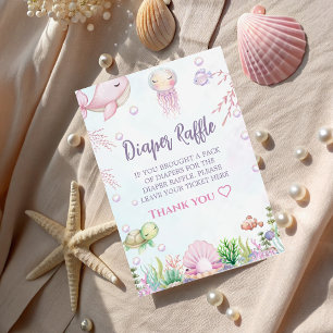 Onder het Zee Pearl Baby shower - Luierscheur Informatiekaartje