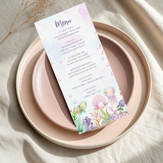 Onder het Zee Pearl Baby shower Menu
