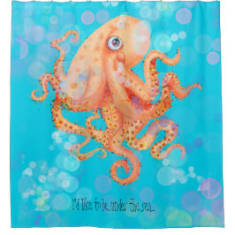 Onder het zee personaliseer de kleurige bubbels va douchegordijn