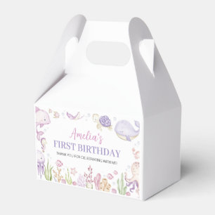 Onder het Zee Pink Ocean Animals Kids Birthday Bedankdoosjes