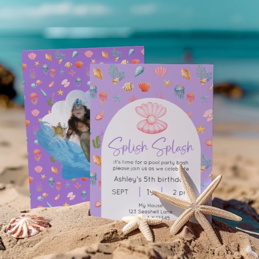 Onder het Zee Pool Party Verjaardagsfoto Kaart