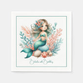 "Onder het Zee Princess" Mermaid Verjaardagsfeest Servet (Voorkant)