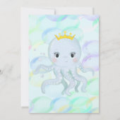 Onder het Zee Prins Octopus Boy Baby shower Kaart (Achterkant)