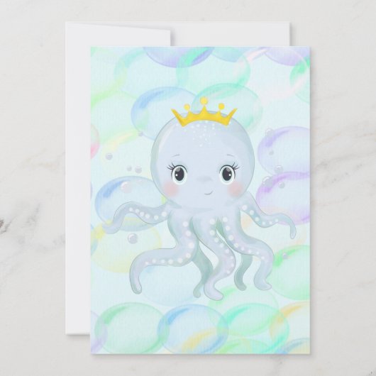 Onder het Zee Prins Octopus Boy Baby shower Kaart (Achterkant)