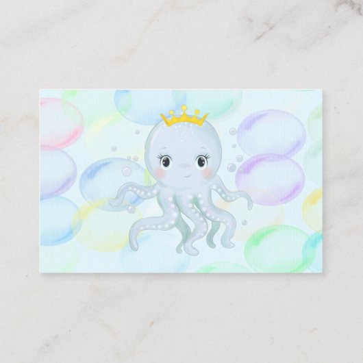 Onder het Zee Prins Octopus Diaper Raffle Visitekaartje (Achterkant)