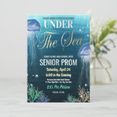 Onder het Zee Prom High School Dance Invitation Kaart (Staand voorkant)