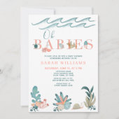 Onder het Zee QR Code Multiples Oh Baby's Shower Kaart (Voorkant)