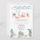 Onder het Zee QR Code Waterverf Oh Baby shower Kaart (Voorkant)