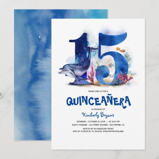 Onder het Zee Quinceañera - 15e Verjaardag Kaart (Voorkant / Achterkant)