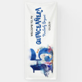 Onder het Zee Quinceanera 15e Verjaardag Spandoek (Verticaal)