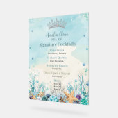 Onder het Zee Quinceanera Cocktails Bar Menu Acryl Bord (Hoek)