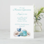 Onder het Zee Quinceanera Party Blauwgroen zeesche Kaart (Staand voorkant)