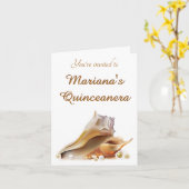 Onder het Zee Quinceanera Party Gevouwen Kaart (Gele Bloem)