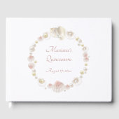 Onder het Zee Quinceanera Party Pink Seashells Gastenboek (Voorkant)