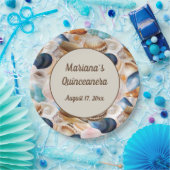 Onder het Zee Quinceanera Party Seashells Pattern Papieren Bordje (Feest)