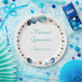 Onder het Zee Quinceanera Party Seashells Pearls Papieren Bordje (Feest)