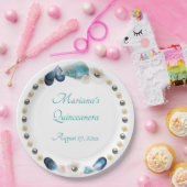 Onder het Zee Quinceanera Party Seashells Pearls Papieren Bordje (Feest)