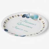 Onder het Zee Quinceanera Party Seashells Pearls Papieren Bordje (Gekanteld)