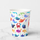 Onder het Zee Rainbow Crab Birthday Baby shower Papieren Bekers (Rechts)
