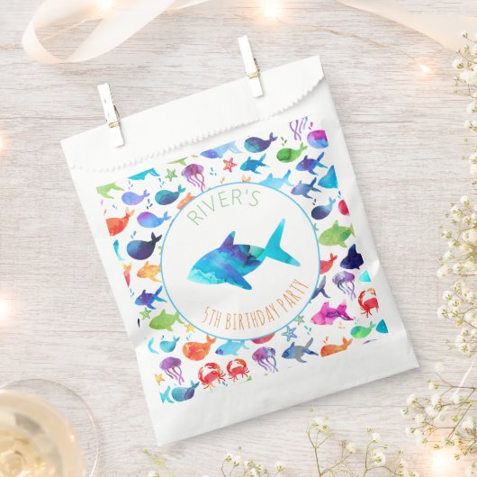 Onder het Zee Rainbow Fish Birthday Baby shower Bedankzakje (Geknipt)