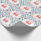 Onder het Zee Rainbow Fish Birthday Baby shower Cadeaupapier (Hoek)