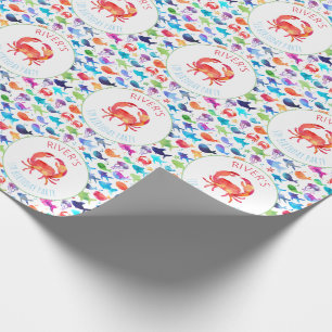 Onder het Zee Rainbow Fish Birthday Baby shower Cadeaupapier
