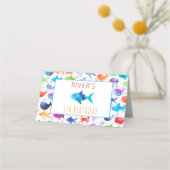 Onder het Zee Rainbow Fish Birthday Baby shower Plaatskaartje (Achterkant)