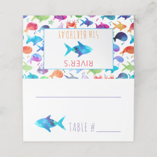 Onder het Zee Rainbow Fish Birthday Baby shower Plaatskaartje