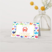 Onder het Zee Rainbow Fish Birthday Baby shower Plaatskaartje (Achterkant)