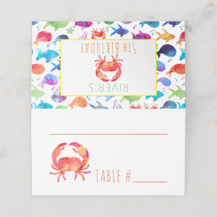 Onder het Zee Rainbow Fish Birthday Baby shower Plaatskaartje